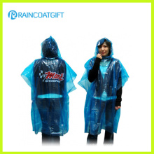 Poncho de chuva emergência descartável PE cabo Rpe-046